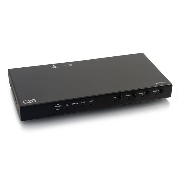 C2G30018 | Dual 4K HDMI HDBaseT + VGA, 3.5mm, and RS232 over Cat Switching Extender Box Transmitter - 4K 60Hz Series
