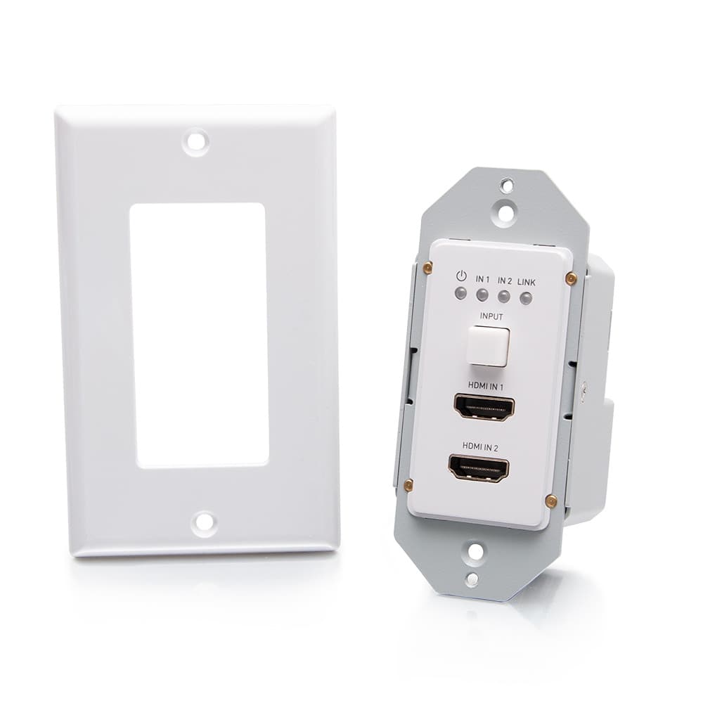 C2G30022 | Dual HDMI HDBaseT + RS232 over Cat Extender Single Gang Wall Plate Transmitter - 4K 60Hz Series