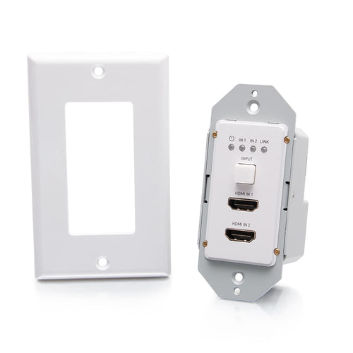 C2G30022 | Dual HDMI HDBaseT + RS232 over Cat Extender Single Gang Wall Plate Transmitter - 4K 60Hz Series
