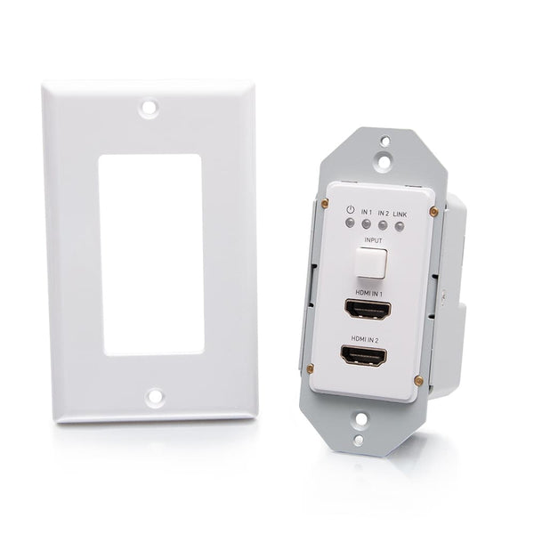 C2G30022 | Dual HDMI HDBaseT + RS232 over Cat Extender Single Gang Wall Plate Transmitter - 4K 60Hz Series