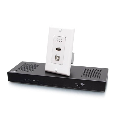C2G30024 | HDMI HDBaseT + USB-B and RS232 over Cat Extender Single Gang Wall Plate Transmitter to Box Receiver - 4K 60Hz Series