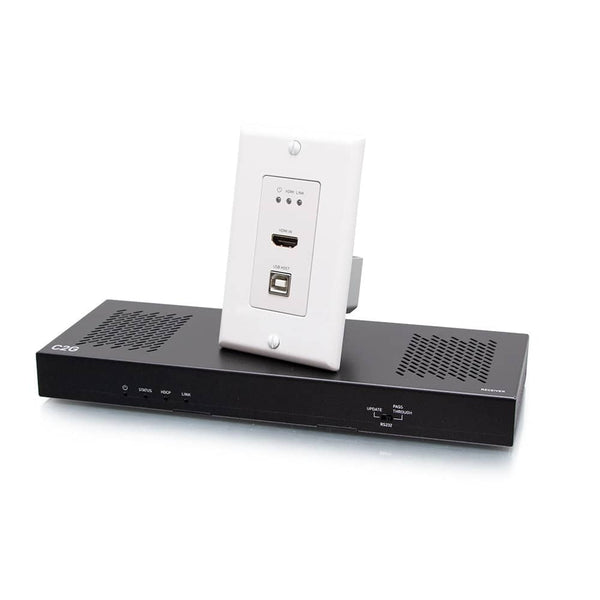 C2G30024 | HDMI HDBaseT + USB-B and RS232 over Cat Extender Single Gang Wall Plate Transmitter to Box Receiver - 4K 60Hz Series