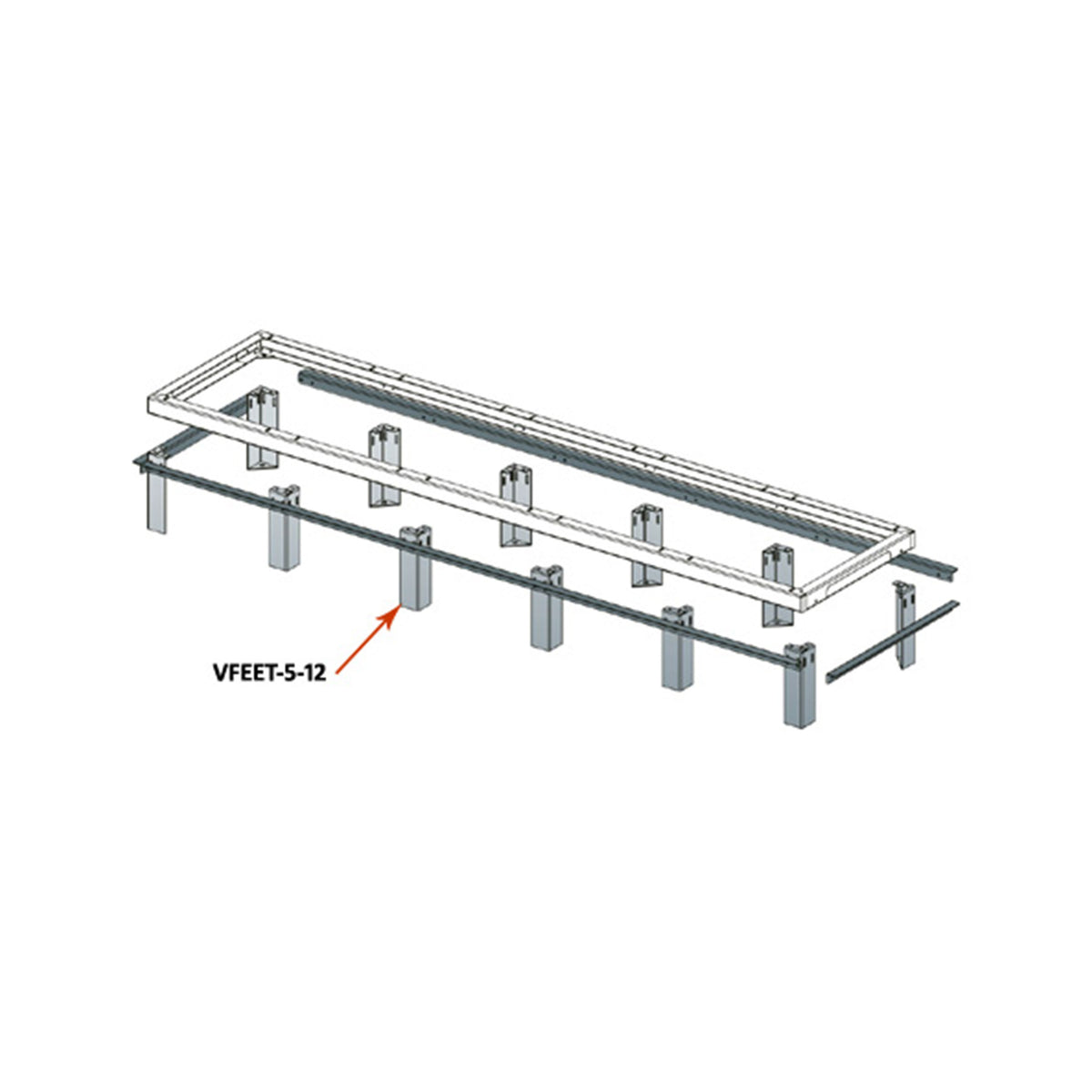VFEET-5-12 | VFEET Raised Floor Riser Feet Series
