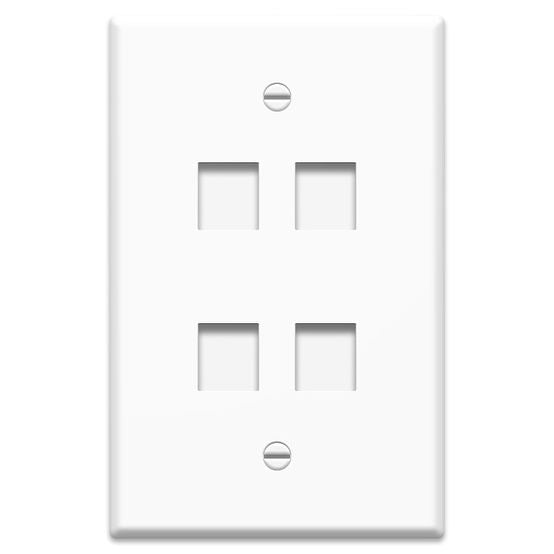 F3404WHV1 | 4-Port Keystone Wall Plate in White Series