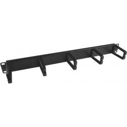 1RU Horizontal Cable Management Panel with 5 Plastic D-Rings
