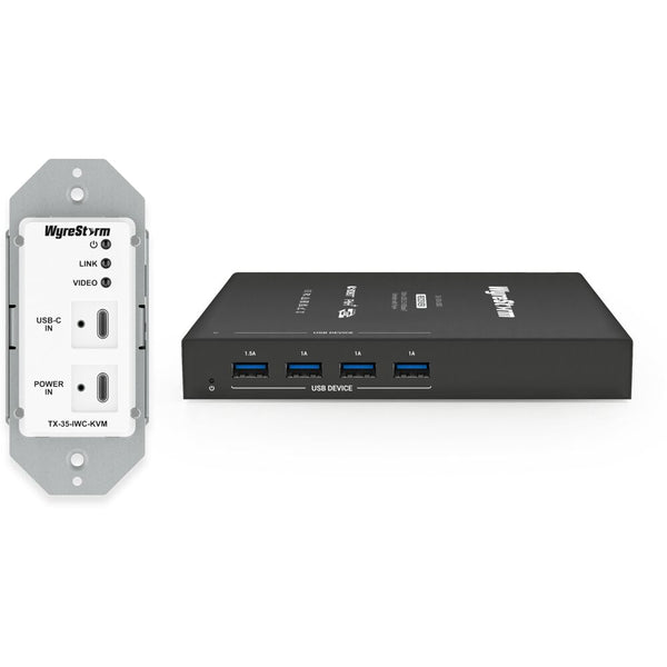USB 3.2 Single Gang In-Wall HDBT-USB3 Transmitter and Receiver Kit