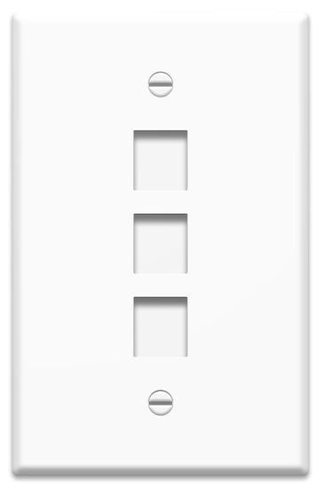 WP3303WH | 1-Gang 3-Port Oversized Wall Plate in White Series