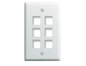 WP3406WH | 1-Gang 6-Port Wall Plate in White Series