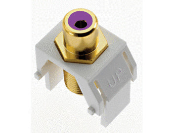 WP3466WH | Purple RCA to F-Connector Keystone Insert in White Series