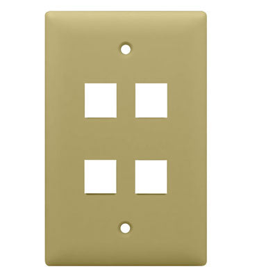 WP3404IV | 1-Gang 4-Port Wall Plate Series