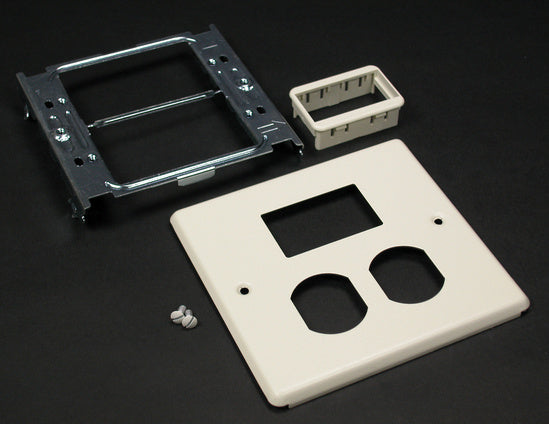 V4047BS | 4047 Two Gang Cover and Ortronics® Series II Mini Adapter Fitting Series