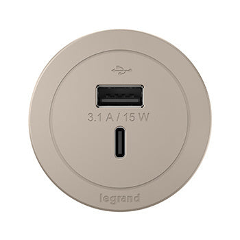 RFPCUAUC-NI10 | RFPCUAUC Round FPC USB Only Black Combo USB-A And USB-C Series