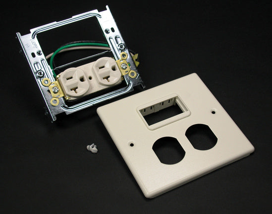 G4047WS | 4047 Two Gang Cover One Duplex Receptacle Installed Series II Mini Adapter Series