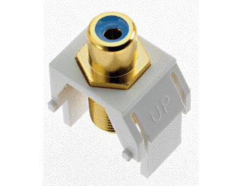 WP3464WH | Blue RCA to F-Connector Keystone Insert in White Series