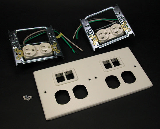 V4047-2WWTT | 4047 Four Gang Cover With Two TracJack Mini Adapters Series