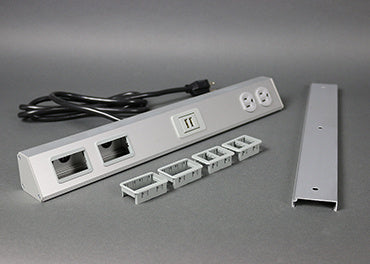 TSAX1F2BK1U | TableSource Table Box with 2 Communication Openings Surface-Mounted 6 ft Cord Series