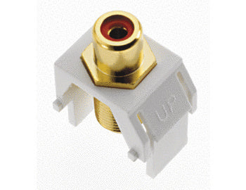 WP3462WH | Red RCA to F-Connector Keystone Insert in White Series
