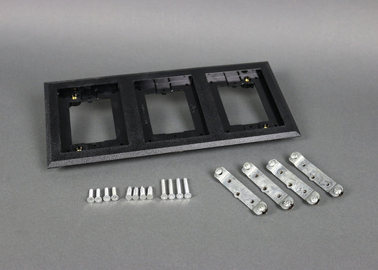 837PCC-BRN | Omnibox Three Gang Rectangular Black Plastic Carpet Flange Series