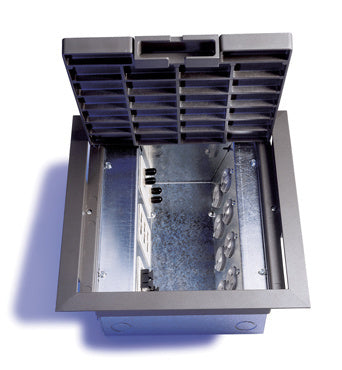 AC10105-2 | AC Series AC10105 Eight Gang Raised Floor Box with Gray Carpet Style Lid Series