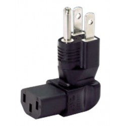 NEMA 5-15P to IEC 320 C13 Down Angled Power Plug Adapter
