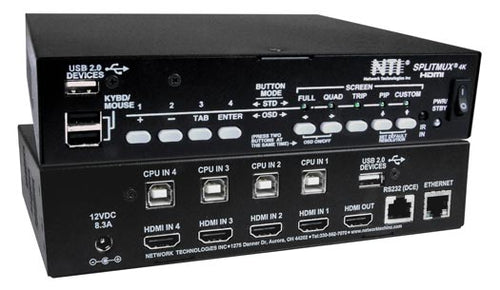 4K 18Gbps HDMI KVM Quad Screen Splitter/Multiviewer