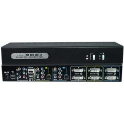 Dual Monitor DVI USB KVM Switch with Surround Sound, 2-Port