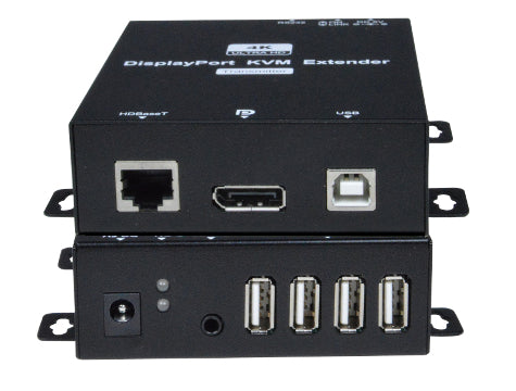 4K 30Hz DisplayPort USB KVM HDBaseT Extender via CATx Cable with RS232