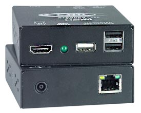 HDMI USB KVM Extender with Additional USB Port via One CATx to 300 feet