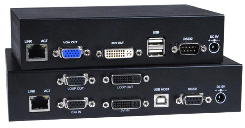 VGA/DVI USB KVM Extender Over IP with Video Wall Support, Remote Unit