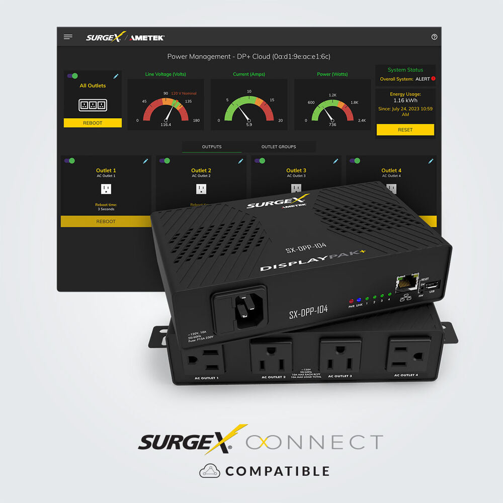 IP Connected Multi-Stage Surge Suppression, Detachable Power Cord