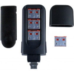 USB Type A Port Blocker â 4 Locks and 1 Key, Red