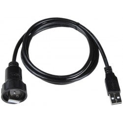Waterproof USB 2.0 Cable, IP67 Type A Male to Standard Type A Male Connectors, Quick Release Mating Style