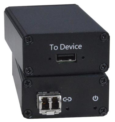 1-Port USB 3.0 Extender via Two LC Singlemode or Multimode Fiber Optic Cables, 50-Micron